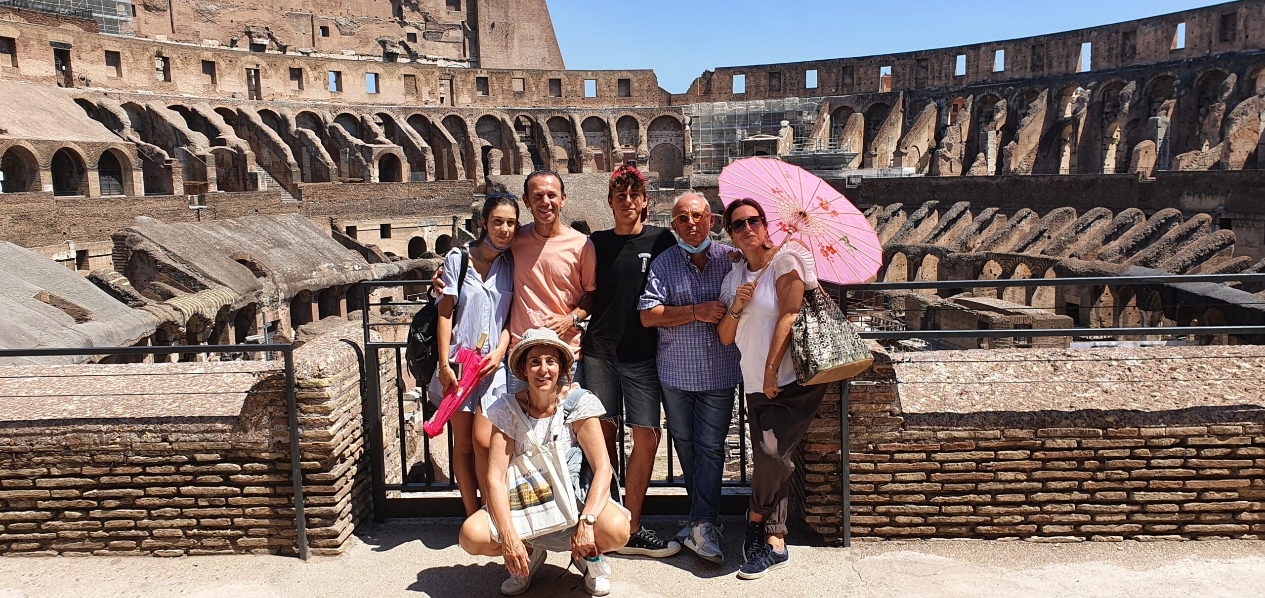 Colosseo, con la famiglia Prati